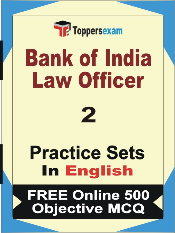 Bank of India Law Officer Exam Book in English - Question Paper / Practice Set