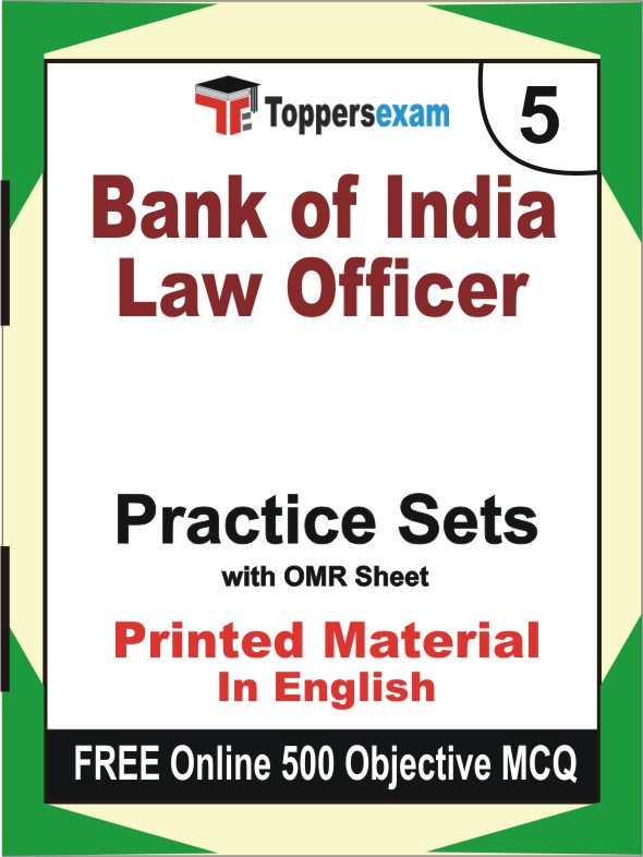 Bank of India Law Officer Exam Book in English - Mock Test / Practice Set