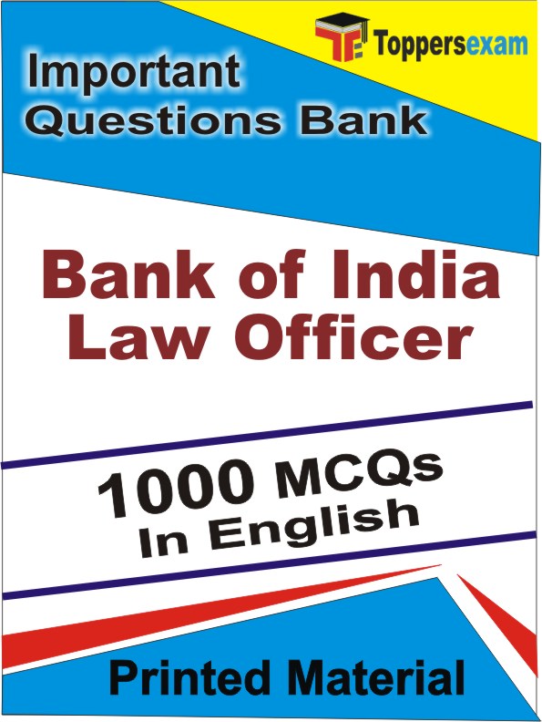 Bank of India Law Officer Exam  Book in English - Objective MCQ