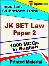 JK SET Law Paper 2 Test Book in English - Objective MCQ