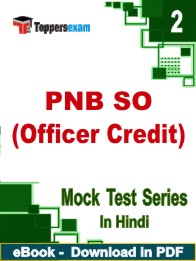 PNB SO (Officer Credit) Test PDF Book In Hindi - Question Paper
