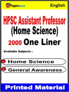 HPSC Assistant Professor (Home Science) One Liner Book in English