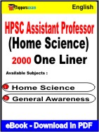HPSC Assistant Professor (Home Science) One Liner Book PDF in English