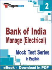 Bank of India Manager (Electrical) PDF Book In English - Question Paper
