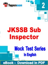 JKSSB Sub Inspector Test PDF Book In English - Question Paper