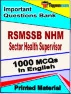 RSMSSB NHM Sector Health Supervisor  Book in English - Objective MCQ