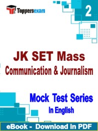 JK SET Mass Communication & Journalism Test PDF Book In English - Question Paper