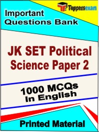 JK SET Political Science Paper 2 Test Book in English - Objective MCQ