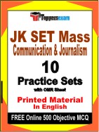 JK SET Mass Communication & Journalism Book in English - Practice Set