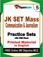 JK SET Mass Communication & Journalism Book in English - Mock Test / Practice Set