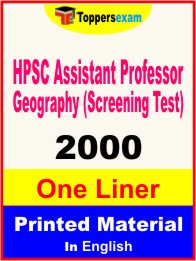 HPSC Assistant Professor Geography (Screening Test) One Liner Book in English