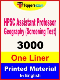 HPSC Assistant Professor Geography (Screening Test) One Liner Book in English