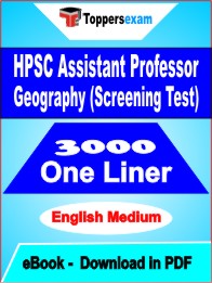 HPSC Assistant Professor Geography (Screening Test) One Liner Book PDF in English