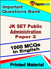JK SET Public Administration Paper 2 Test Book in English - Objective MCQ