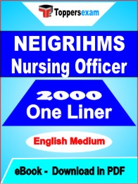 NEIGRIHMS Nursing Officer One Liner Book PDF in English