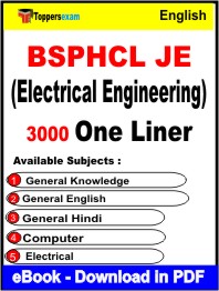 BSPHCL JE (Electrical Engineering) One Liner Book PDF in English