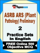 ASRB ARS (Plant Pathology) Preliminary  Book in English - Question Paper / Practice Set