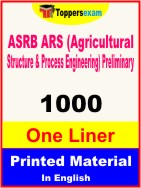 ASRB ARS (Agricultural Structure & Process Engineering) Preliminary One Liner Book in English