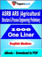 ASRB ARS (Agricultural Structure & Process Engineering) Preliminary One Liner Book PDF in English