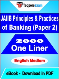 JAIIB Principles & Practices of Banking (Paper 2) One Liner Book PDF in English