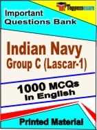 Indian Navy Group C ( Lascar-1 )  Book in English - Objective MCQ