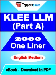 KLEE LLM Exam (Part A) One Liner Book PDF in English