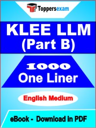 KLEE LLM Exam (Part B) One Liner Book PDF in English