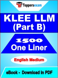 KLEE LLM Exam (Part B) One Liner Book PDF in English