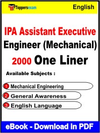 IPA Assistant Executive Engineer (Mechanical) One Liner Book PDF in English