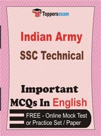 Indian Army SSC Technical Exam Objective MCQs in English (Booklet), FREE - Online Mock Test or Practice Set / Paper