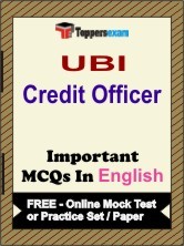 UBI Credit Officer Exam Objective MCQs in English (Booklet), FREE - Online Mock Test or Practice Set / Paper